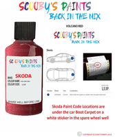 SKODA OCTAVIA VOLCANO RED paint location sticker Code LS3P