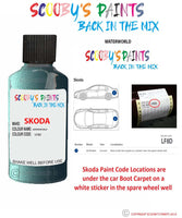 SKODA OCTAVIA WATERWORLD paint location sticker Code LF8D