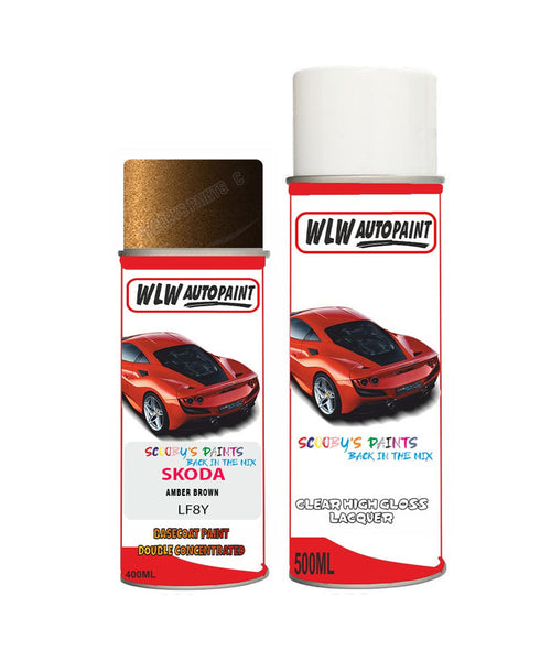 skoda octavia amber brown aerosol spray car paint clear lacquer lf8yBody repair basecoat dent colour