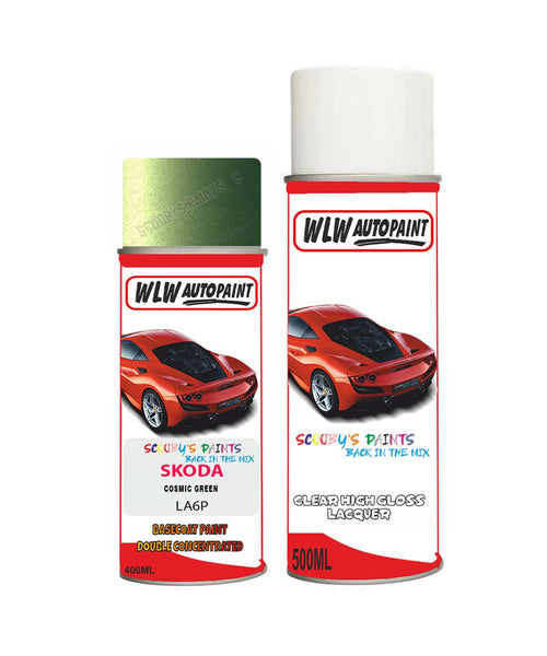skoda octavia cosmic green aerosol spray car paint clear lacquer la6pBody repair basecoat dent colour