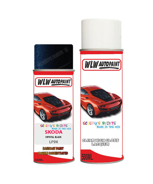 skoda octavia crystal black aerosol spray car paint clear lacquer lf9xBody repair basecoat dent colour