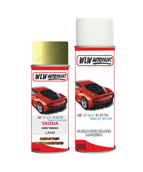 skoda fabia green tendence aerosol spray car paint clear lacquer la6mBody repair basecoat dent colour