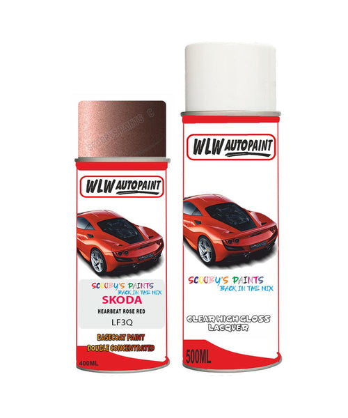skoda octavia hearbeat rose red aerosol spray car paint clear lacquer lf3qBody repair basecoat dent colour