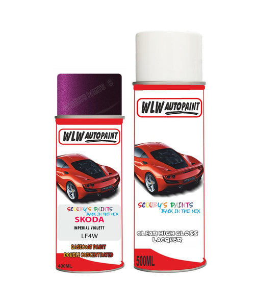 skoda fabia imperial violett aerosol spray car paint clear lacquer lf4wBody repair basecoat dent colour
