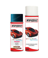 skoda fabia lava blue aerosol spray car paint clear lacquer lw5qBody repair basecoat dent colour