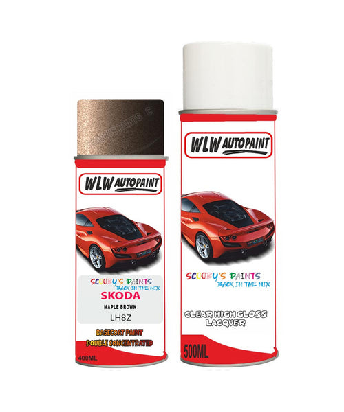 skoda fabia maple brown aerosol spray car paint clear lacquer lh8zBody repair basecoat dent colour