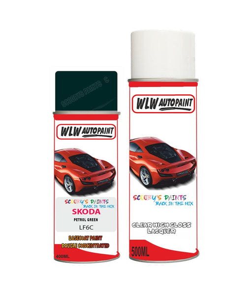 skoda octavia petrol green aerosol spray car paint clear lacquer lf6cBody repair basecoat dent colour
