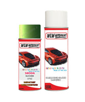 skoda fabia rallye green aerosol spray car paint clear lacquer lf6zBody repair basecoat dent colour