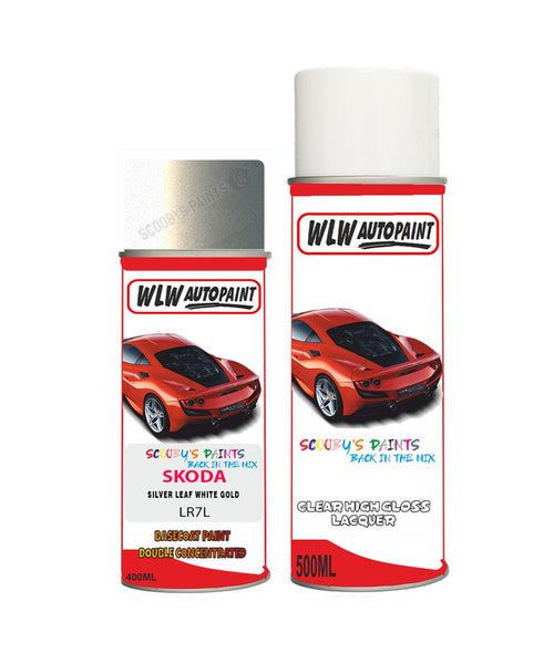 skoda citigo silver leaf white gold aerosol spray car paint clear lacquer lr7lBody repair basecoat dent colour