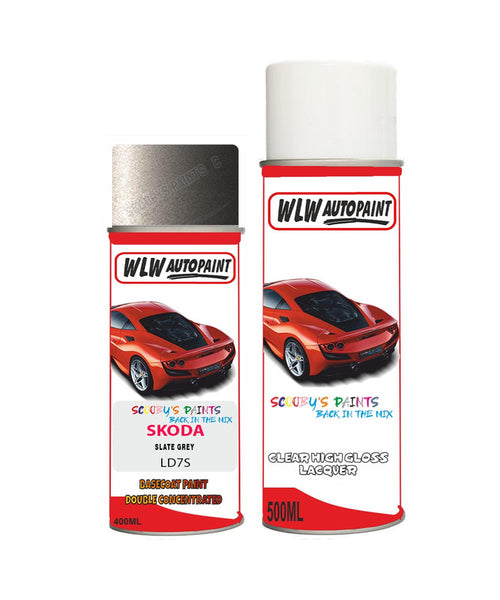 skoda superb slate grey aerosol spray car paint clear lacquer ld7sBody repair basecoat dent colour