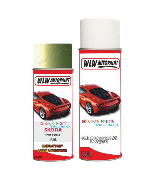 skoda citigo spring green aerosol spray car paint clear lacquer lr6uBody repair basecoat dent colour