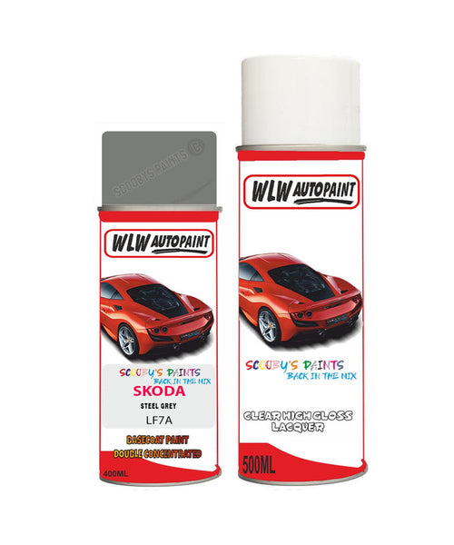 skoda scala steel grey aerosol spray car paint clear lacquer lf7aBody repair basecoat dent colour