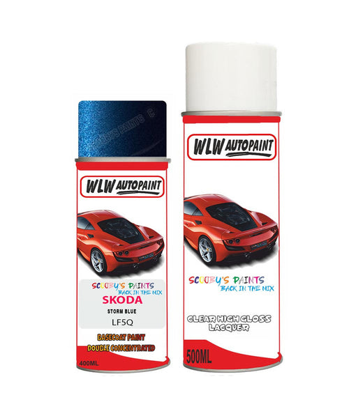 skoda octavia storm blue aerosol spray car paint clear lacquer lf5qBody repair basecoat dent colour