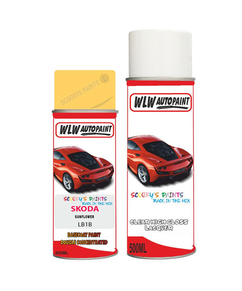 skoda citigo sunflower aerosol spray car paint clear lacquer lb1bBody repair basecoat dent colour