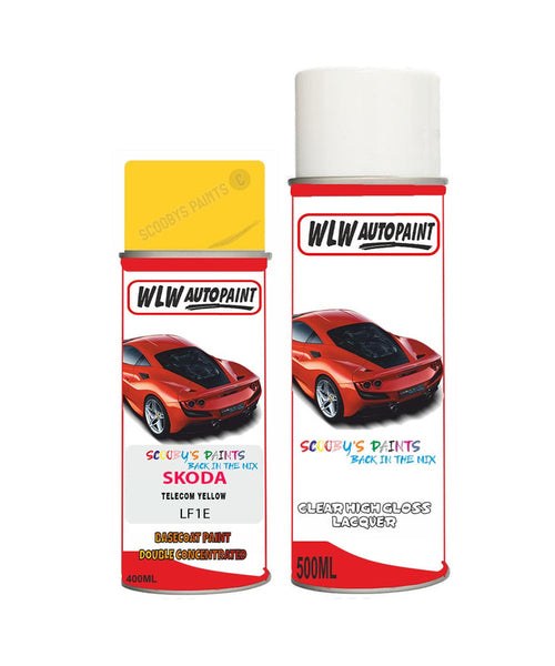skoda fabia telecom yellow aerosol spray car paint clear lacquer lf1eBody repair basecoat dent colour