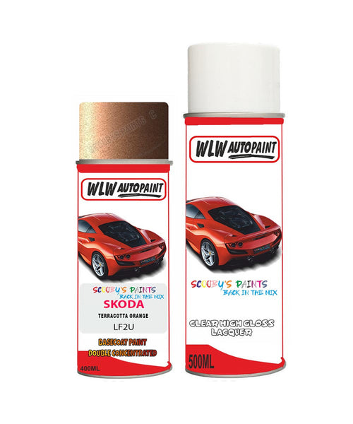 skoda yeti terracotta orange aerosol spray car paint clear lacquer lf2uBody repair basecoat dent colour