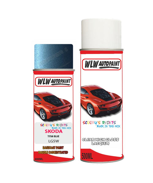 skoda scala titan blue aerosol spray car paint clear lacquer lg5wBody repair basecoat dent colour