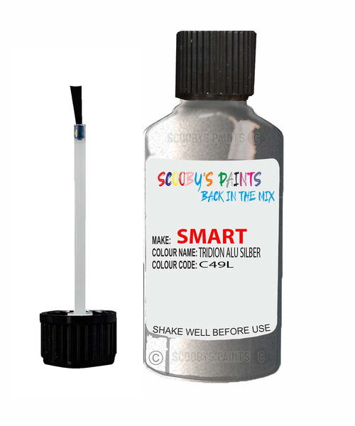 Paint For Smart Smart Tridion Alu Silber Code C49L Touch Up Scratch Stone Chip Repair