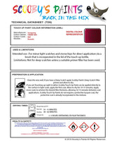 Ssangyong-Data-Sheet-Touch-Up-Paint-CHERRY-RED