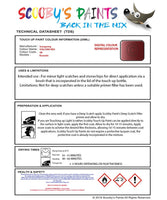 Ssangyong-Data-Sheet-Touch-Up-Paint-VOLCANO-RED