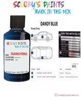 ssangyong tivoli xlv dandy blue bas Scratch score repair paint