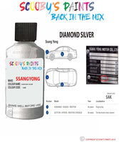 ssangyong chairman diamond silver sak Scratch score repair paint