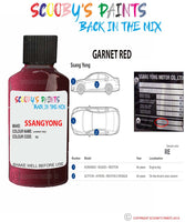 ssangyong musso garnet red re Scratch score repair paint