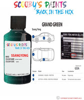 ssangyong musso grand green gda Scratch score repair paint