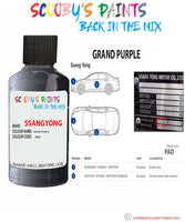 ssangyong korando grand purple pad Scratch score repair paint