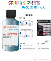 ssangyong korando ice blue bao Scratch score repair paint