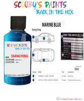 ssangyong actyon marine blue bak Scratch score repair paint