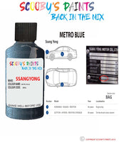 ssangyong musso metro blue bag Scratch score repair paint