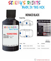 ssangyong musso monaco black spa402 Scratch score repair paint