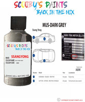 ssangyong musso mus dark grey abm Scratch score repair paint