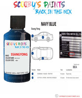 ssangyong korando navy blue bea Scratch score repair paint