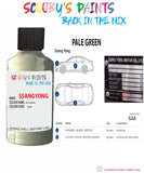 ssangyong musso pale green gaa Scratch score repair paint