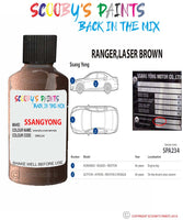 ssangyong korando ranger laser brown spa234 Scratch score repair paint