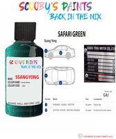 ssangyong istana safari green gaj Scratch score repair paint