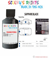 ssangyong chairman sapphire black lbc Scratch score repair paint