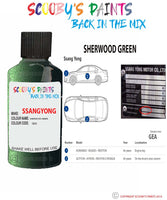 ssangyong korando sherwood green gea Scratch score repair paint