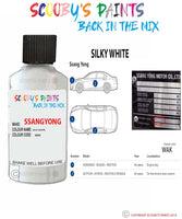 ssangyong musso silky white wak Scratch score repair paint