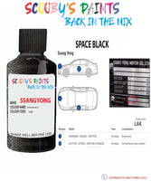 ssangyong korando space black lak Scratch score repair paint