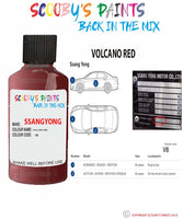 ssangyong korando volcano red vb Scratch score repair paint