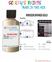 ssangyong korando windsor whinge gold spa386 Scratch score repair paint