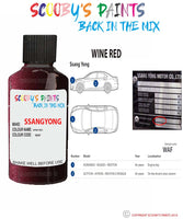 ssangyong korando wine red waf Scratch score repair paint