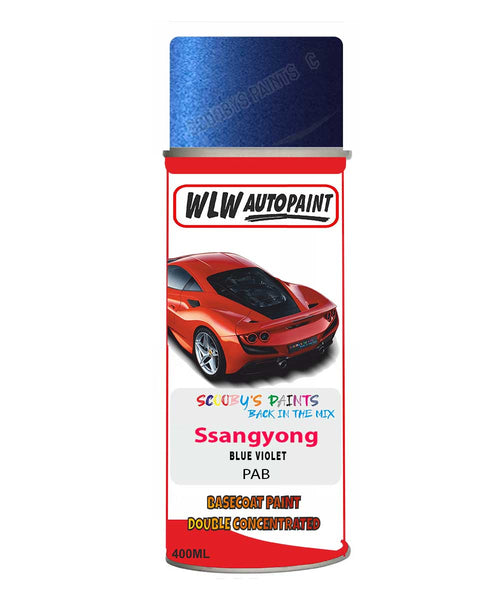 Aerosol Spray Paint For Ssangyong Istana Blue Violet Code Pab
