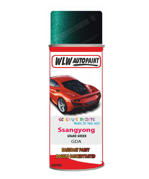 Aerosol Spray Paint For Ssangyong Musso Grand Green Code Gda