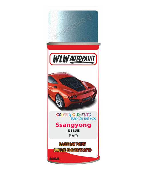 Aerosol Spray Paint For Ssangyong Korando Ice Blue Code Bao