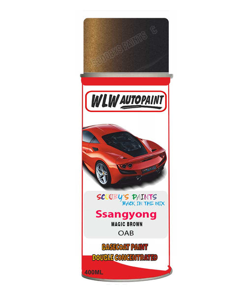 Aerosol Spray Paint For Ssangyong Musso Magic Brown Code Oab