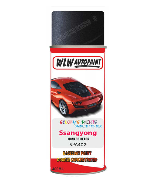 Aerosol Spray Paint For Ssangyong Musso Monaco Black Code Spa402